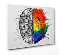 QUADRO SU TELA CANVAS - INTELAIATO - PRONTO DA APPENDERE - Cervello Idea Concept - Psicologia - Brainstorm - 50x70cm - Senza Cornice - (cod.2856)