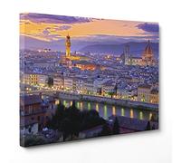 Quadro su Tela Canvas - INTELAIATO - Pronto da Appendere - Firenze - Toscana - Fiume Arno - 30x40cm - Senza Cornice - (cod.1300)