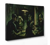 QUADRO SU TELA CANVAS - INTELAIATO - PRONTO DA APPENDERE - I Mangiatori di patate per Van Gogh - 70x100cm - Senza Cornice - (cod.2684)