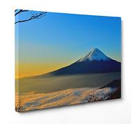 QUADRO SU TELA CANVAS - INTELAIATO - PRONTO DA APPENDERE - Monte Fuji - Giappone - Paesaggio Natura Panorama - 30x40cm - Senza Cornice - (cod.3986)