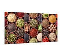 QUADRO SU TELA CANVAS - INTELAIATO - PRONTO DA APPENDERE - Spezie India - Chef Art Table Cucina - 100x50cm (cod.3476)