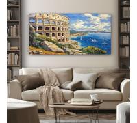 Quadro su Tela Colosseo Dipinto Grandi Dimensioni Stampe da Parete Architettura Storica 80x160 cm per Decorazione Parete Moderna Soggiorno Quadri Senza Cornice per Camera da Letto, Idea Regalo