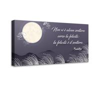 Quadro su Tela con Citazione di |Q886| Frase sulla Felicità - Decorazione Zen