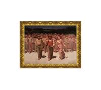 Quadro su tela con Cornice Oro Classica Giuseppe Pellizza da Volpedo Il Quarto Stato (detail) misura 110x85 cm