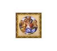 Quadro su tela con Cornice Oro Classica Michelangelo Buonarroti Tondo Doni