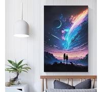 Quadro su tela - Coppia di "orizzonti galattici", stampa su tela, poster e stampe, arte da parete, soggiorno, decorazione per la casa, decorazione della stanza, adolescente, 60 x 90 cm