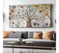 Quadro su tela decorativo moderno per la casa, stampa astratta dell'albero della vita, 100 x 70 cm pronto da appendere in soggiorno, camera da letto, bagno, decorazione senza cornice