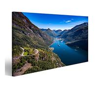 Quadro su tela di Geiranger Fiordo Bella Natura Norvegia fotografia aerea Storfjord (Grande Fiordo)