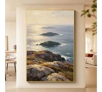 Quadro Su Tela Dipinto A Mano Al 100%, Raffigurante Isole E Barriere Coralline, Perfetto Per Il Soggiorno. Paesaggio Senza Cornice, Opera D'Arte Estetica Moderna Per La Decorazione Della Casa. Dimen