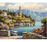 Quadro su Tela Dipinto ad Olio Paesaggio - Immagini per Soggiorno Wall Art Complementi Arredo Casa Decor 40X50 CM Lago
