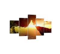 Quadro su Tela drago roccia creatura Stampe da Parete 125x70cm Quadri Moderni Soggiorno Camera da Letto Cucina Set 5 pezzi Piccoli Decorazione Murale Wall Art Canvas Grafica Immagini EA125x70-3883