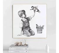 Quadro su tela Game Changer Banksy Art mostra medici infermieri come supereroi decorazione artistica da parete in ospedale opere d'arte 40x40cm(16x16in) Senza cornice