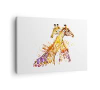 Quadro su Tela Giraffe animali bambini safari Stampe da Parete 70x50cm Quadri Moderni Soggiorno Camera da Letto Cucina 1 pezzo Piccoli Decorazione Murale Wall Art Canvas Grafica Immagini AA70x50-2883