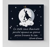 Quadro su Tela Il Piccolo Principe con Frase |Q1096| Decorazione per Cameretta