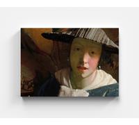 Quadro su tela Johannes Vermeer ragazza con flauto arte decorazione casa quad...