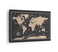 Quadro su Tela Mappa Del Mondo Vintage Retrò Stampe da Parete 70x50cm Quadri Moderni Soggiorno Camera da Letto Cucina 1 pezzo Piccoli Decorazione Murale Wall Art Canvas Grafica Immagini AA70x50-5430