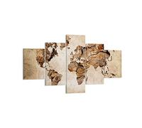 Quadro su Tela mappa mondo moderno Stampe da Parete 125x70cm Quadri Moderni Soggiorno Camera da Letto Cucina Set 5 pezzi Piccoli Decorazione Murale Wall Art Canvas Grafica Immagini EA125x70-3590