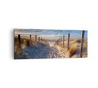 Quadro su Tela mare spiaggia duna Stampe da Parete 140x50cm Quadri Moderni Soggiorno Camera da Letto Cucina 1 pezzo Grandi XXL Decorazione Murale Wall Art Canvas Grafica Immagini AB140x50-3612