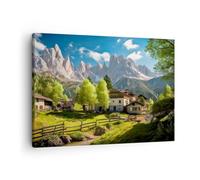 Quadro su Tela Montagne Paesaggio Alpi Stampe da Parete 70x50cm Quadri Moderni Soggiorno Camera da Letto Cucina 1 pezzo Piccoli Decorazione Murale Wall Art Canvas Grafica Immagini AA70x50-5814