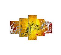 Quadro su Tela Musica concerto divertimento fiore Stampe da Parete 125x70cm Quadri Moderni Soggiorno Camera da Letto 5 pezzi Piccoli Decorazione Murale Wall Art Canvas Grafica Immagini EA125x70-1964