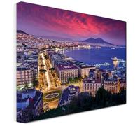 Quadro su tela Napoli citta italiana - Golfo, stampa su tela canvas alta risoluzione, decorazione parete soggiorno,salone,camera da letto studio, b&b, quadro moderno (TELAIO IN LEGNO 50X60 CM)