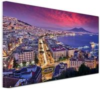 Quadro su tela Napoli città italiana - Golfo, stampa su tela canvas alta risoluzione, decorazione parete soggiorno,salone,camera da letto studio, b&b, XXL quadro moderno (TELAIO IN LEGNO 80X120 CM)