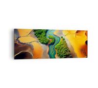Quadro su Tela Paesaggio Natura Fiume Stampe da Parete 140x50cm Quadri Moderni Soggiorno Camera da Letto Cucina 1 pezzo Grandi XXL Decorazione Murale Wall Art Canvas Grafica Immagini AB140x50-6003