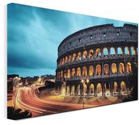 Quadro su tela Roma - Colosseo, stampa su tela canvas alta risoluzione, decorazione parete soggiorno,salone,camera da letto studio, b&b, formato grande XXL quadro moderno (TELAIO IN LEGNO 80X120 CM)