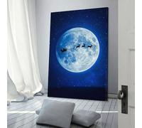 Quadro su tela "Santa's Sleigh on Christmas Eve", poster e stampe artistiche da parete, soggiorno, decorazione per la casa, decorazione della stanza, adolescente, 40 x 60 cm