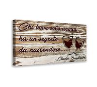 Quadro su tela stile shabby con frase di Charles Baudelaire |Q909|Stampa vintage
