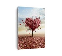 Quadro su Tela 50x70cm Astrazione autunno albero foglia Stampe Immagini Murale