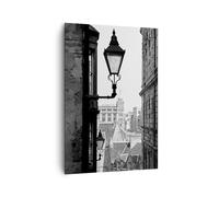 Quadro su Tela Verticale 70x100cm Stampe da Parete Città Vecchia Bianco E Nero Scozia Grandi Decorazione Murale Camera da Letto 1 pezzo Quadri Moderni Soggiorno Immagini Wall Art Canvas PA70x100-6030