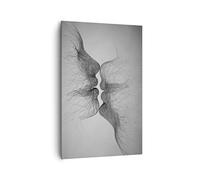 Quadro su Tela Verticale 80x120cm Stampe da Parete Bacio amore coppia Grandi Decorazione Murale Camera da Letto Cucina 1 pezzo Quadri Moderni Soggiorno Grafica Immagini Wall Art Canvas PA80x120-4967