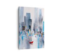 Quadro su Tela Verticale 80x120cm Stampe da Parete New York Edifici Barca Grandi Decorazione Murale Camera da Letto Cucina 1 pezzo Quadri Moderni Soggiorno Immagini Wall Art Canvas PA80x120-6224
