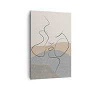 Quadro su Tela 80x120cm Bacio schizzo coppia Stampe Immagini Quadri Murale