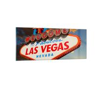 Quadro su Vetro 100x40cm America destinazione las vegas Stampe Moderni Murale