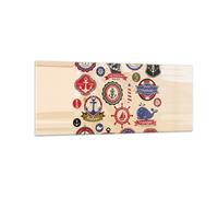 Quadro su Vetro 100x40cm Ancoraggio bandiera badge barca Stampe Moderni Murale