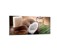 Quadro su Vetro 100x40cm Cocco olio sapone palma Stampe Immagini Moderni Murale