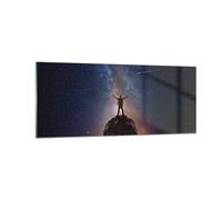 Quadro su Vetro 100x40cm Cosmo scala uomo Stampe Immagini Quadri Moderni Murale