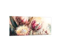 Quadro su Vetro 100x40cm Fiori Art Deco Botanica Stampe Immagini Moderni Murale
