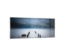 Quadro su Vetro 100x40cm Frangiflutti Nebbia Notte Stampe Moderni Murale