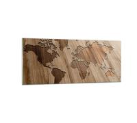 Quadro su Vetro 100x40cm geografia globo mappa Stampe Immagini Moderni Murale