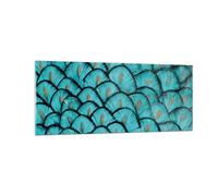 Quadro su Vetro 100x40cm Piume Animali Pavone Stampe Immagini Moderni Murale