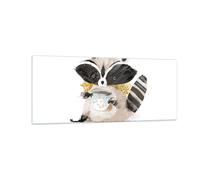 Quadro su Vetro 100x40cm Procione Coppa Bambini Stampe Immagini Moderni Murale