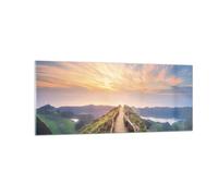 Quadro su Vetro 100x40cm Sentiero Montagna Azzorre Stampe Moderni Murale