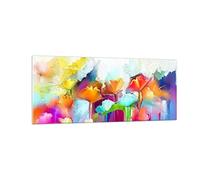 Quadro su Vetro 100x40cm Stampe da Parete in Vetro fiori prato estate Grandi Decorazione Murale Camera da Letto Cucina 1 pezzo Quadri Moderni Soggiorno Grafica Immagini Wall Art GAB100x40-4095