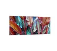 Quadro su Vetro 100x40cm Stampe da Parete in Vetro Foglie Botanica Boho Grandi Decorazione Murale Camera da Letto Cucina 1 pezzo Quadri Moderni Soggiorno Grafica Immagini Wall Art GAB100x40-5523