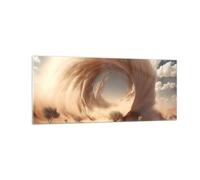Quadro su Vetro 100x40cm Stampe da Parete in Vetro Sabbia Deserto Una Tempesta Di Sabbia Grandi Decorazione Murale Camera da Letto 1 pezzo Quadri Moderni Soggiorno Immagini Wall Art GAB100x40-5710
