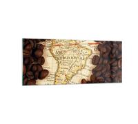 Quadro su Vetro 100x40cm Sud America sementi caffè Stampe Moderni Murale