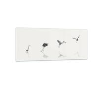 Quadro su Vetro 100x40cm Volo uccello airone Stampe Immagini Moderni Murale